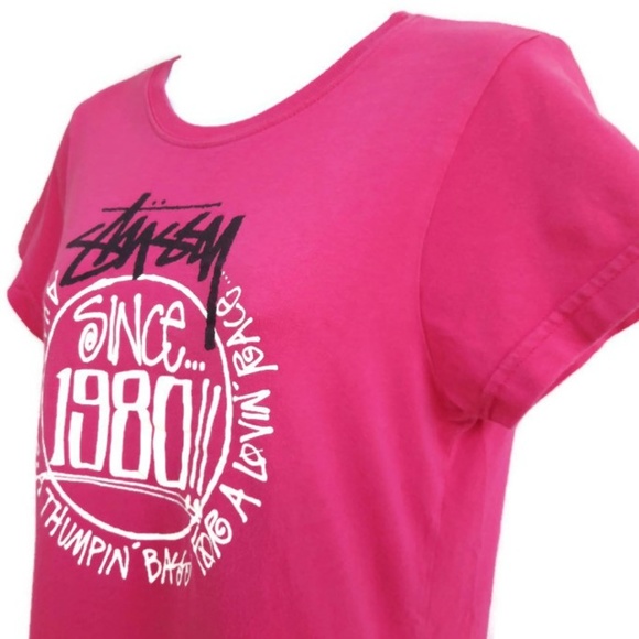 Stussy Pink Graphic Tee T Shirt Increase the Peace L - Picture 4 of 8